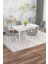Mona Beyaz 80X132 Açılabilir Mdf Masa Yemek Odası Takımı, Mutfak Takımı 4 Adet Sandalye 1