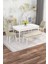 Mona Beyaz 80X132 Açılabilir Mdf Masa Yemek Odası Takımı, Mutfak Takımı 4 Adet Sandalye, 1 Bench 1