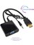 HDMI To VGA Ses Çıkışlı Kablo Çevirici Dönüştürücü Adaptör Siyah 1