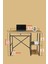 Çekmeceli ve 2 Raflı Çalışma Masası 110X60 cm Siyah Metal - Ahşap 4