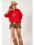 Kadın Ayıcık Baskılı Yazılı Ribanalı Basic Sweatshirt Ös 3