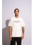Erkek Oversize T-Shirt L'art Beyaz 4