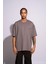 Erkek Oversize T-Shirt Arabic Gri 2