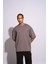 Erkek Oversize T-Shirt Arabic Gri 4