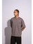 Erkek Oversize T-Shirt Mantar Gri 5