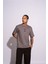 Erkek Oversize T-Shirt Termal Gri 5