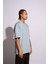Erkek Oversize T-Shirt Mantar Mavi 3