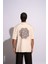 Erkek Oversize T-Shirt Mandela Bej 1