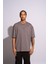 Erkek Oversize T-Shirt Ninja Gri 3