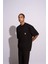 Erkek Oversize T-Shirt Mantar Siyah 3
