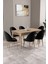 Milas Meşe Desen 80X132 Açılabilir Mdf Masa Yemek Odası Takımı, Mutfak Takımı 6 adet Sandalye 1