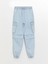 Lcw Kids Indigo Beli Lastikli Kız Çocuk Jean Jogger Pantolon 1