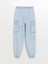 Lcw Kids Indigo Beli Lastikli Kız Çocuk Jean Jogger Pantolon 3