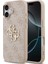 iPhone 17 Kılıf Guess Lisanslı Gold Metal Kamera Çerçeveli Metal Büyük 4g Yazı Logolu Kapak Pembe 1