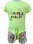 Kız Çocuğu Ikili Takım Baskılı Belden Bağlamalı T-Shirt 2-3 Yaş Neon Yeşil 1