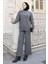 Taş Detaylı Triko Takım Gri 6148 3