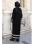 Desenli Triko Elbise Siyah 6149 4