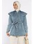 Bebe Yaka Bel Kuşaklı Tesettür Jean Kot Tunik P-00017913 1