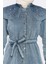 Bebe Yaka Bel Kuşaklı Tesettür Jean Kot Tunik P-00017913 4
