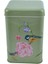EF022-D7 Blooming Green Desenli Kare Metal Saklama Kabı 11X11 cm 3