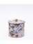 ER146-4I Kint Sugi File Desenli Yuvarlak Metal Saklama Kabı 17.5 cm 2