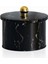 Marble Black Desenli Topuz Kulplu Yuvarlak Metal Kutu, 14 x 10 cm, 1.3 lt 2