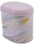 EF004-F1 Liquid Flat Pink Desenli Oval Metal Saklama Kabı 11X15 cm 1