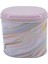 EF004-F1 Liquid Flat Pink Desenli Oval Metal Saklama Kabı 11X15 cm 2