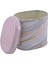 EF004-F1 Liquid Flat Pink Desenli Oval Metal Saklama Kabı 11X15 cm 4