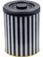 EF188-L8 Line Black(Dikey) Desenli Yuvarlak Metal Saklama Kabı 14 cm 2