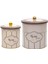 Retro Desenli Metal Saklama Kabı 2'li Set 2.1 Litre 4.1 Litre ERB48U6 2
