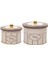 Retro Desenli Metal Saklama Kabı Seti - 2'li Set (1,3 Lt - 2,9 Lt) ERB53U6 3