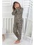 Minik Uyku Avcısı - Vahşi Rahatlık Serisi Leopar Desenli Kız Çocuk Pijama Takımı 2