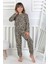 Minik Uyku Avcısı - Vahşi Rahatlık Serisi Leopar Desenli Kız Çocuk Pijama Takımı 3