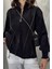Deri Detaylı Angora Iplik Kadın Triko Ceket P-00017984 2