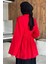 Gömlek Yaka Papatya Aplikeli Bel Lastikli Tesettür Tunik P-00017985 4