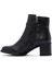 Kadın Siyah Fermuarlı Kalın Topuklu Bot 25WFE250418 4