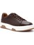 Erkek Kahverengi Bağcıklı Kalın Tabanlı Deri Sneaker 25WFD6885FT 5