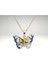 Kadın Renkli Kelebek Model Paslanmaz Çelik Kolye Işıltılı ve Zarif Tasarım 45 cm Zincirli 2