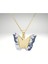Kadın Renkli Kelebek Model Paslanmaz Çelik Kolye Işıltılı ve Zarif Tasarım 45 cm Zincirli 3