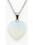 Kalp Kesim Opal Taşı Kolye Paslanmaz Zincirli Doğal Taş Hediye Kolye 1