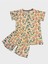 Erkek Çocuk %100 Pamuklu Bej Rengi Safari Desenli Kısa Kollu Şortlu Yazlık Pijama Takımı 1