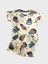 Erkek Çocuk %100 Pamuklu Beyaz Astronot Desenli Kısa Kollu Şortlu Yazlık Pijama Takımı 1