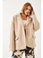 Kadın Oversize Astarlı Kaşe Blazer Ceket 2