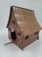Ahşap Kuş Evi Ceviz Desenli Mdf 19 cm x 19 cm x 24 cm 1