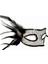 Siyah Renk Yandan Tüylü Pul Payet Işlemeli Parti Maskesi 23X12 cm 2