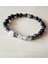 Siyah Oniks ve Rutil Kuvars ve Hematit Doğal Taş Erkek Bileklik MDB336 2