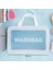 3142-1 Şeffaf - Beyaz Seyahat ve Makyaj Çantası Su Geçirmez Organizer Washbag 20X30CM 2