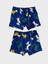 Erkek Çocuk %100 Pamuklu Lacivert Zebra Desenli 2li Boxer 2