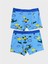 Erkek Çocuk %100 Pamuklu Mavi Helikopter Bulut Desenli 2 Li Boxer 2